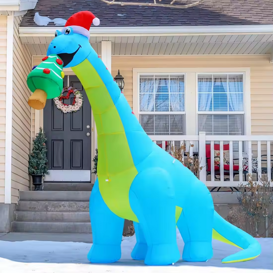 10FT Dinosaur Eats Christmas Tree Festive Party Decoration with Unique Design