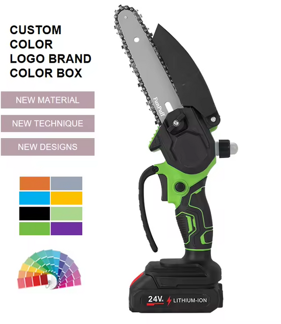 FunPuff High Power Brushless Lithium Battery Chainsaw Handheld Cordless for Gardening Woodworking