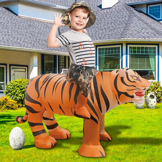 OranEden Inflatable Tiger Costume for Halloween Party Cosplay Funny Blow-up Costume for Boys and Girls Halloween Decorations
