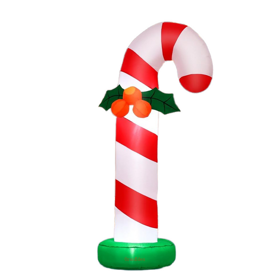 OranEden 6 FT Christmas Outdoor Decorations Candy Cane Inflatables with Built-in LEDs for Garden