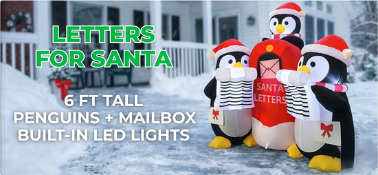 Letters for Santa: The Cutest 6 FT Penguin Mailbox Inflatable