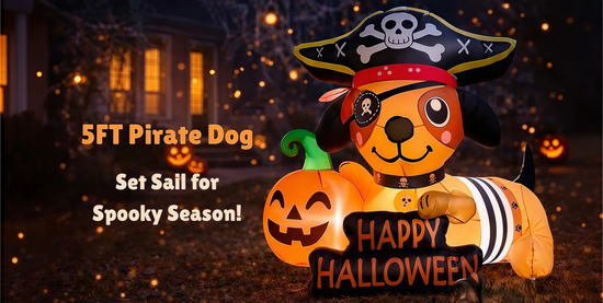 Inflatable Pirate Dog: A Spooky-Cute Halloween Showstopper for Your Yard!