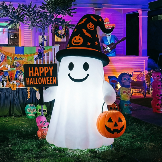 Witchy Ghost Inflatable: Add a Glowing “BOO!” to Your Halloween Yard!