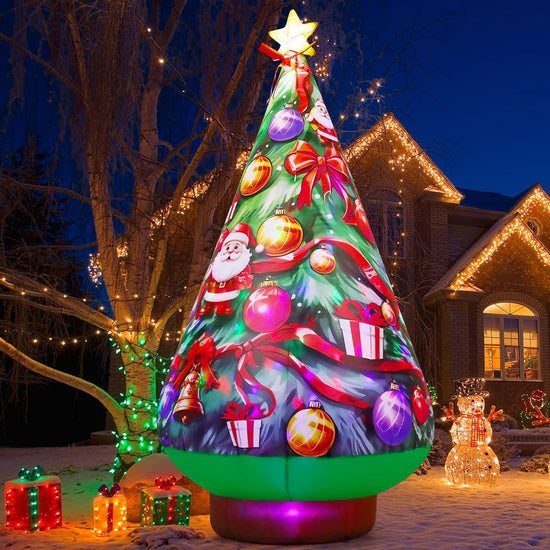 8.8 FT Christmas Inflatables Outdoor Tree Decorations Built-in LEDs for Yard Xmas Holiday Party Indoor Garden Lawn Decor