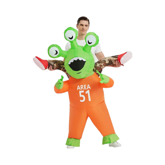 Halloween Inflatable Alien Costume for Adults Funny Blow-Up Cosplay Suit for Men Women for Party Novelties Ride-On Fun