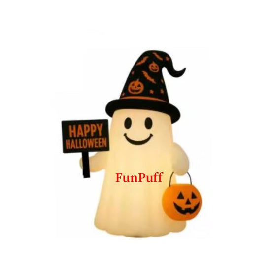 FunPuff Halloween Inflatable Ghost with Glowing Lights