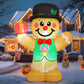 5 FT Christmas Inflatables Gingerbread Man Outdoor Christmas Decorations Blow Up Yard Decor with LED Lights for Xmas Holiday Party Indoor