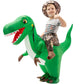 Inflatable Dinosaur Costume Kids 48IN Halloween Blow up Costumes for Boys Girls Riding T Rex Air Costume for Party