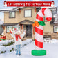 OranEden 6 FT Christmas Outdoor Decorations Candy Cane Inflatables with Built-in LEDs for Garden