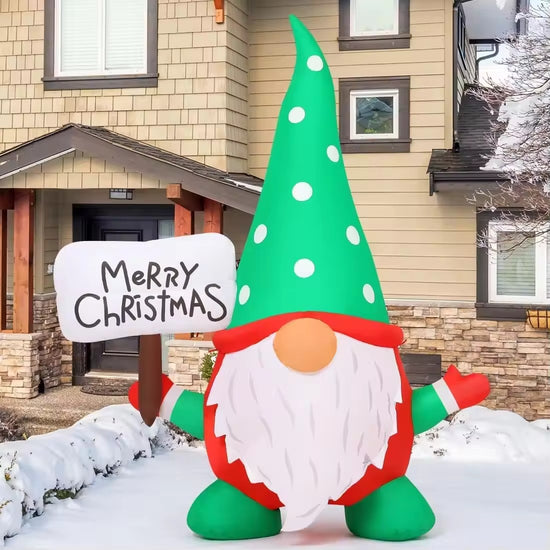 6 FT Inflatable Christmas Gnome Child Hot Selling LED Light Outdoor Christmas Decorations