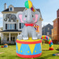 5.2 FT Inflatable Elephant for Circus Carnival Party Outdoor Decorations, Carnival Theme Birthday Holiday Blow up Animal with Built-in LEDs for Indoor Pool Yard Decor