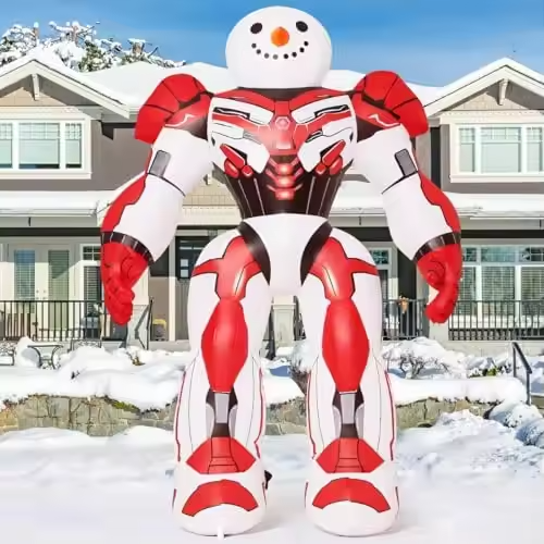 6.5 FT Tall Christmas Mechanical Armor Warrior Snowman Outdoor Large Inflatable Model