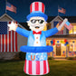 6FT Patriotic Independence Day 4th of July Inflatables Outdoor Decorations, Inflatable Uncle Sam with Flag Built-in LED Lights Blow up Decor for Holiday Party Yard Lawn