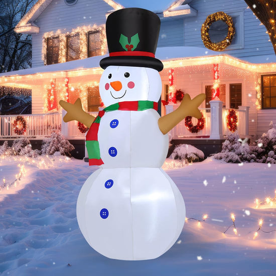 4 FT Christmas Inflatables Snowman Outdoor Decorations Blow Up Yard Decoration with LED Lights