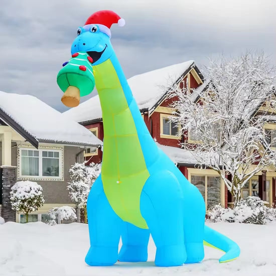 10FT Dinosaur Eats Christmas Tree Festive Party Decoration with Unique Design