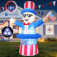 6FT Patriotic Independence Day 4th of July Inflatables Outdoor Decorations, Inflatable Uncle Sam with Flag Built-in LED Lights Blow up Decor for Holiday Party Yard Lawn