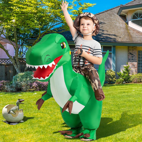 Inflatable Dinosaur Costume Kids 48IN Halloween Blow up Costumes for Boys Girls Riding T Rex Air Costume for Party