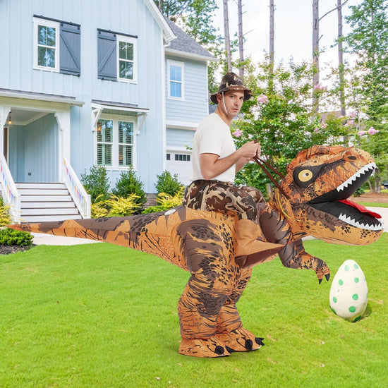 Inflatable Dinosaur Costume Adults Halloween Party Blow up T Rex Outfit, Lightweight & Flexible for Cosplay, Parades