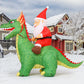 7.2 FT Christmas Inflatable Santa Riding Dinosaur Hot Sale Blow up Santa Claus Outdoor Christmas Decorations with Built-in LEDs
