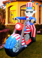 6 FT 4th of July Patriotic Inflatable Decorations Uncle Sam Blow Up Yard with LED Lights for Holiday Party Independence Day Memorial Day Decor