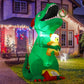 6.8 FT Christmas Inflatables Dinosaur Outdoor Decorations Blow Up Yard T Rex with Xmas Hat Holding a Bear with Built-in LEDs for Garden Lawn Indoor Party Décor