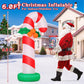OranEden 6 FT Christmas Outdoor Decorations Candy Cane Inflatables with Built-in LEDs for Garden