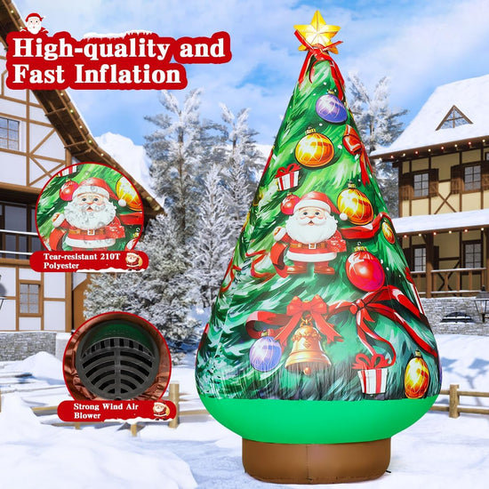 8.8 FT Christmas Inflatables Outdoor Tree Decorations Built-in LEDs for Yard Xmas Holiday Party Indoor Garden Lawn Decor