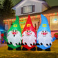 7.5 FT Long Christmas Inflatable Gnomes Outdoor Decoration Blow Up Yard Three Gnomes Holding Hands with Built-in LEDs for Indoor Party Garden Lawn Decor