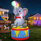 5.2 FT Inflatable Elephant for Circus Carnival Party Outdoor Decorations, Carnival Theme Birthday Holiday Blow up Animal with Built-in LEDs for Indoor Pool Yard Decor