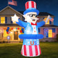 6FT Patriotic Independence Day 4th of July Inflatables Outdoor Decorations, Inflatable Uncle Sam with Flag Built-in LED Lights Blow up Decor for Holiday Party Yard Lawn
