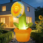 5.5 FT Spring Inflatable Sunflower Outdoor Decoration, Head-Wagging Flowers with LED Lights for Spring Yard Garden Lawn