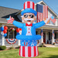 6FT Patriotic Independence Day 4th of July Inflatables Outdoor Decorations, Inflatable Uncle Sam with Flag Built-in LED Lights Blow up Decor for Holiday Party Yard Lawn