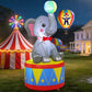 5.2 FT Inflatable Elephant for Circus Carnival Party Outdoor Decorations, Carnival Theme Birthday Holiday Blow up Animal with Built-in LEDs for Indoor Pool Yard Decor