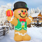5 FT Christmas Inflatables Gingerbread Man Outdoor Christmas Decorations Blow Up Yard Decor with LED Lights for Xmas Holiday Party Indoor