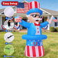 6FT Patriotic Independence Day 4th of July Inflatables Outdoor Decorations, Inflatable Uncle Sam with Flag Built-in LED Lights Blow up Decor for Holiday Party Yard Lawn