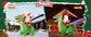 7.2 FT Christmas Inflatable Santa Riding Dinosaur Hot Sale Blow up Santa Claus Outdoor Christmas Decorations with Built-in LEDs