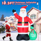 GOOSH 10.3 FT Waving Christmas Inflatable Santa Decorations, Outdoor Christmas Santa Claus with Gift Bag&Animated Hand Blow Up Yard Decor with Built-in LEDs
