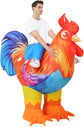 Adult Ride-on Inflatable Chicken Costume Rooster Blow Halloween Birthday Christmas Cosplay Animal Shape Chicken Costume