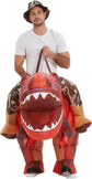 FunPuff PVC Inflatable Dinosaur Costume for Adults Funny Blow-up Women/Man Halloween Fancy Party Cosplay for Halloween