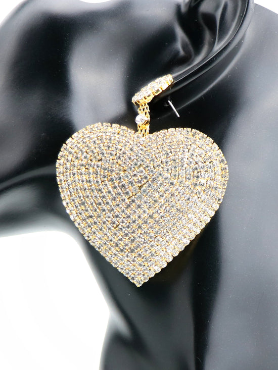 Adore Heart Gold Sparkly Earrings
