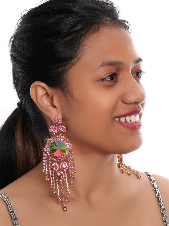 Cherished Love Pink Tassel Earrings