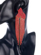 Sweatpants Long Red Tassel Earrings (7 / PACK)