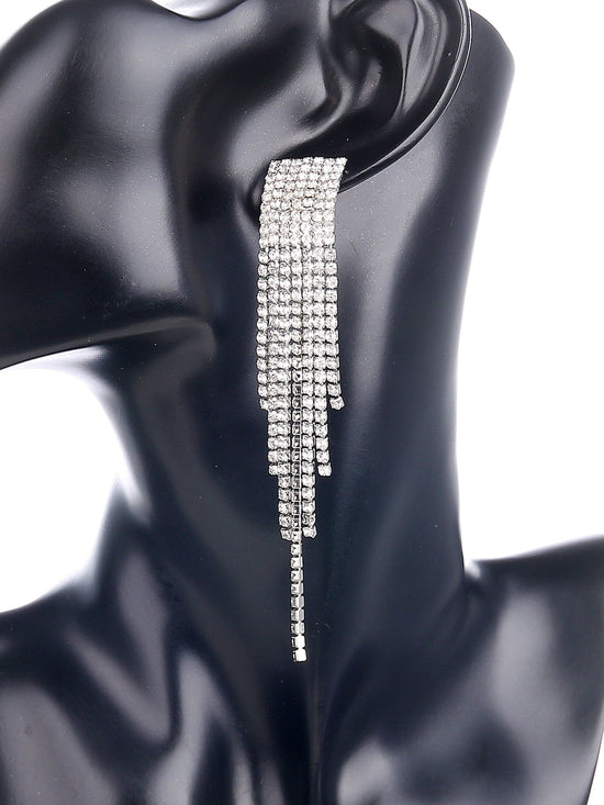 Waterfall Crystal Fringe Earrings (7 / PACK)
