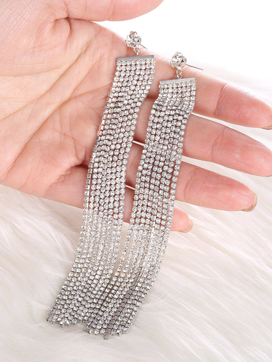 Crane Crystal Fringe Earrings