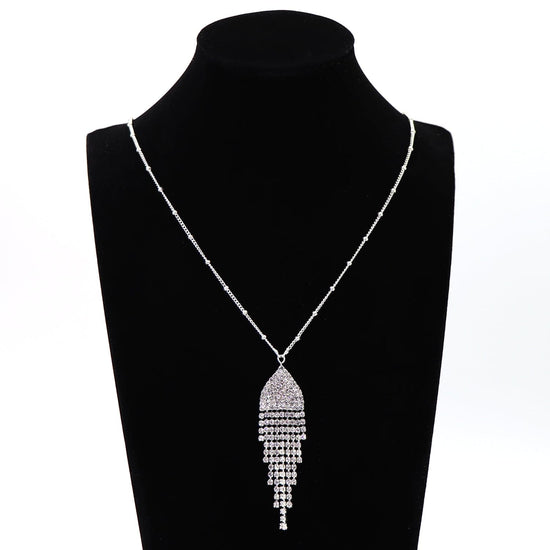 Rhinestone Tassel Necklace