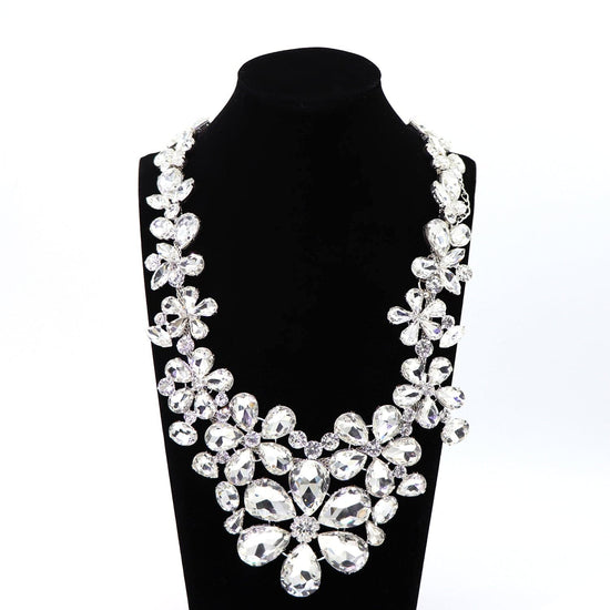 Rhinestone Flower Decor Necklace (7 / PACK)