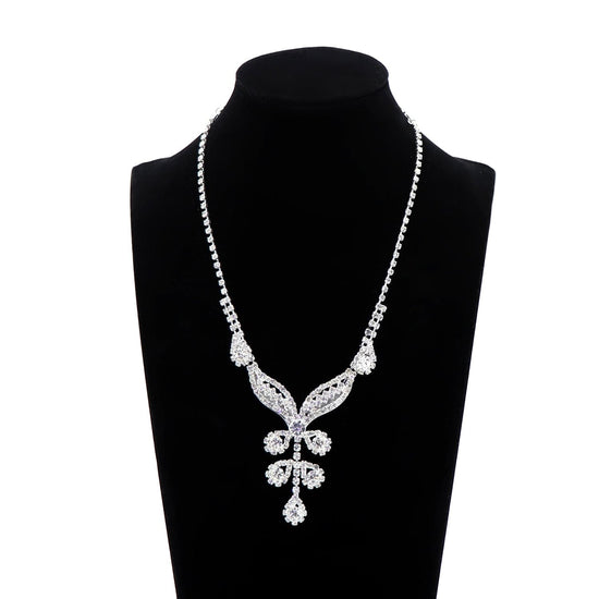 Rhinestone Decor Water-drop Charm Y Lariat Necklace