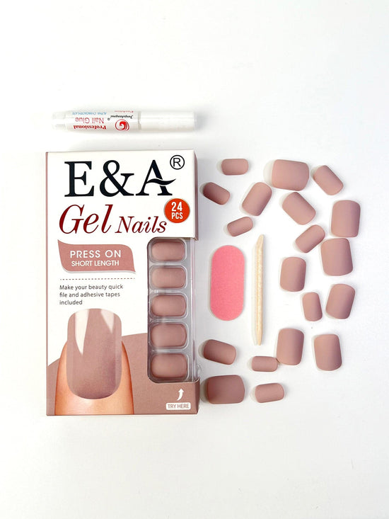 OranEden x E&A color gel Dusty Pink Nails