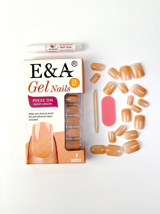 OranEden x E&A color gel Pearl Yellow Nails (7 / PACK)