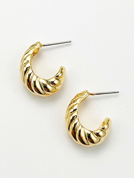 Gold Copper Snail Shell Earrings